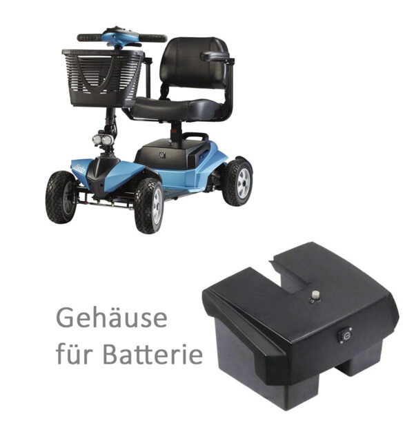 Batteriegehäuse, komplette Einheit mit Ober- und Unterteil, ohne Batterie, byte und listo